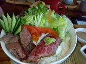 木楽セット(ミニビーフステーキ丼)