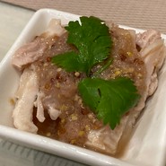 鶏のみょうがソース