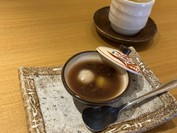 栗の白玉ぜんざい  三次産の煎茶