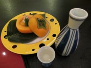 柿釜　胡麻クリーム蟹身隠元、酒は八咫烏を