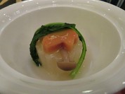 焚合  射込み菊花蕪  柚子味噌　紅葉麩  湿地　共葉　共地餡