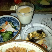 塩麹入り酢の物・玄米豆乳ヨーグルト他