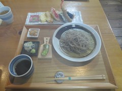 ざる蕎麦(本わさび)並盛り、蕎麦屋ならではの天ぷら