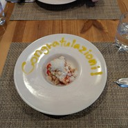 コースのデザートで