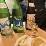 日本酒飲み比べ。お手頃で美味しくいただきました。