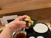 カラスミ餅生ウニのせ
