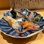 造り４種(赤貝、白甘鯛、コハダ、のどぐろ焙り)