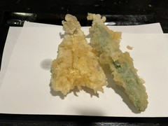 キスとモロッコインゲンの天ぷら