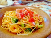 エビとブロッコリーのオーロラソースパスタ