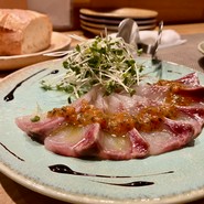 昆布じめカンパチのカルパッチョ