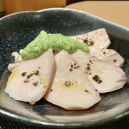 大山鶏の春菊ソース