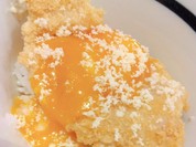 ごはん＋アジフライ＋卵黄醤油漬け＋パルメザンチーズ