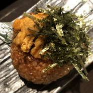 ウニの焼きおにぎり