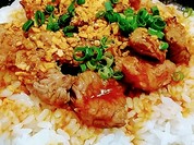 ガーリックビーフライスです！ペッパーランチのビーフペッパーライスと競う！BBQライス。