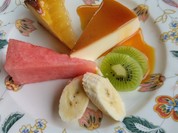 洋梨のパイとプリン