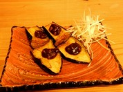 揚げ茄子の蕎麦味噌田楽
