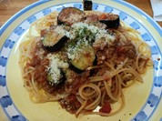 （手作り）揚げナスのミートソース