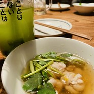 お通しと玄米緑茶割