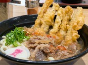人気のごぼ天肉うどんです。資さんうどん足立鹿浜店。