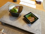 先付(2種)肉と鴨肉