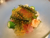 焼き茄子のムースとコンソメジュレ