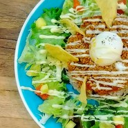 タコライス。ここはハワイアンディッシュのレストラン。Aloha！