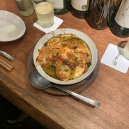 ちりめんキャベツとスカモルツァのグラタン