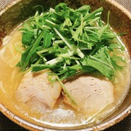 魚介鯖節　水菜和え和麺
