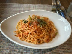 トマトとキャベツのトマトソースパスタ