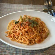 トマトとキャベツのトマトソースパスタ