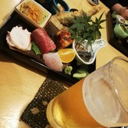 とみぞう盛、生ビール