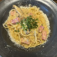 干し椎茸のカルボナーラ