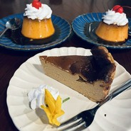 バスクチーズケーキ(アールグレイ)&固めプリン