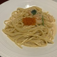 小エビのクリームソース　オマール海老風味