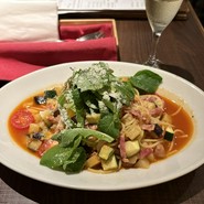 野菜のスープパスタだったかな？