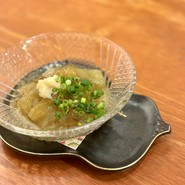 焼きナスのお浸し土佐ジュレがけ