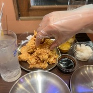 フライドチキン＋麻辣ソース＋ハニーマスタード