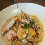 手長海老と帆立のトマトクリームソース