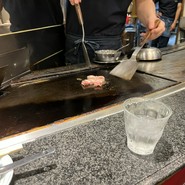 山芋お好み焼きの豚バラ