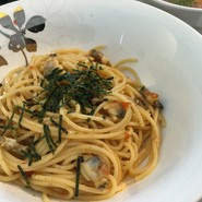 あさりとドライトマトのオーリオパスタ