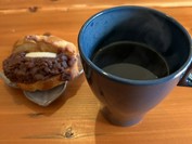 コーヒーとデザートのあんバターフランス