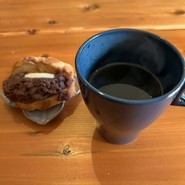 コーヒーとデザートのあんバターフランス