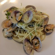 キャベツとしらすとあさりのパスタ