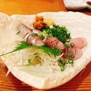 釣鯵の刺身