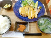 桜島灰干しチキンステーキ定食ご飯大盛り
