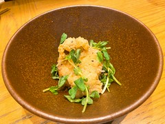 枝豆とハモの揚げリゾット〜コンソメスープ〜