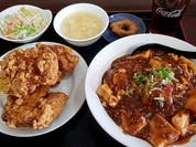 麻婆飯+唐揚げランチ