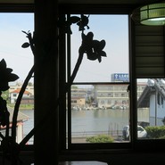 窓から見える涸沼川