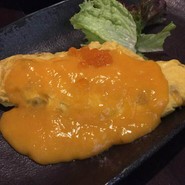 雲丹オムレツ　雲丹ソースかけ