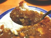 カレーライスをスプーン持ち上げ